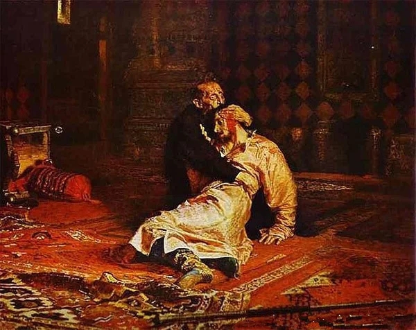世界经典油画-列宾《恐怖的伊凡和他的儿子》