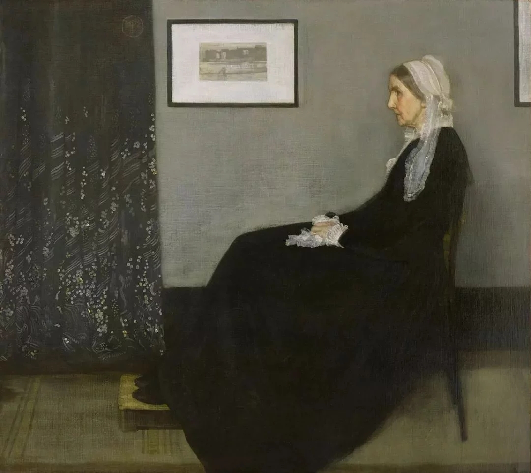世界经典油画-斯勒《灰与黑的排列：艺术家母亲》