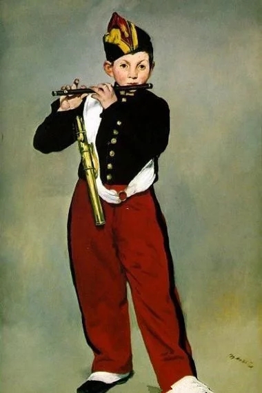 世界经典油画-马奈《吹笛子的少年》