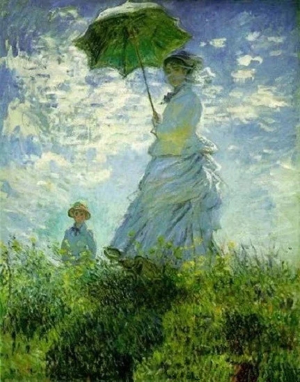 世界经典油画-莫奈《打伞的女人》