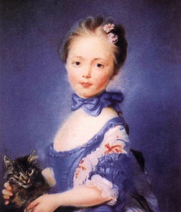 世界经典油画-佩宏诺《少女与猫》