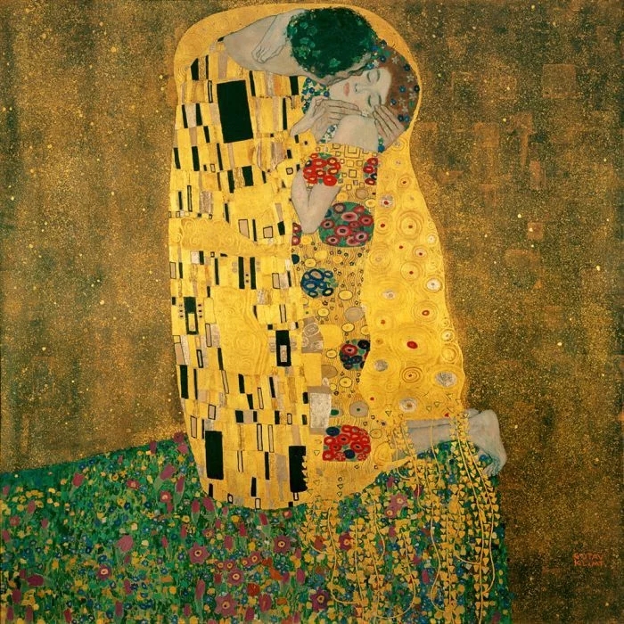 世界经典油画-克里姆特《吻》