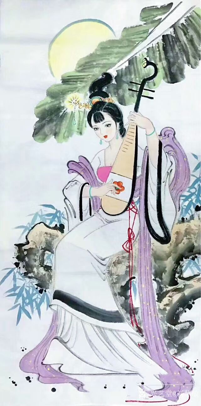 国画人物画仕女图一组请欣赏芳心自赏69140cm