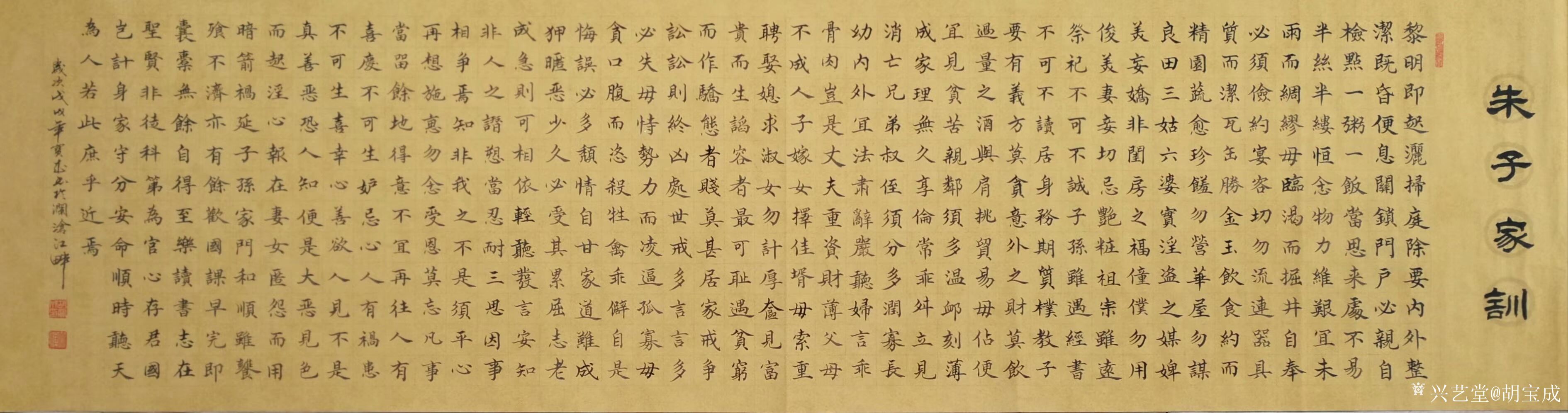 胡宝成日记-刚写好的小楷《朱子家训》共524字,尺寸180*48㎝喜欢的