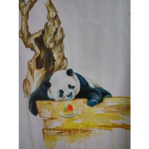 艺术品图片：艺术家兰笑凤油画作品名称《【熊猫】作者兰笑凤》价格6720.00 元