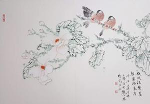 艺术品图片：艺术家安士胜国画作品名称《花鸟》议价
