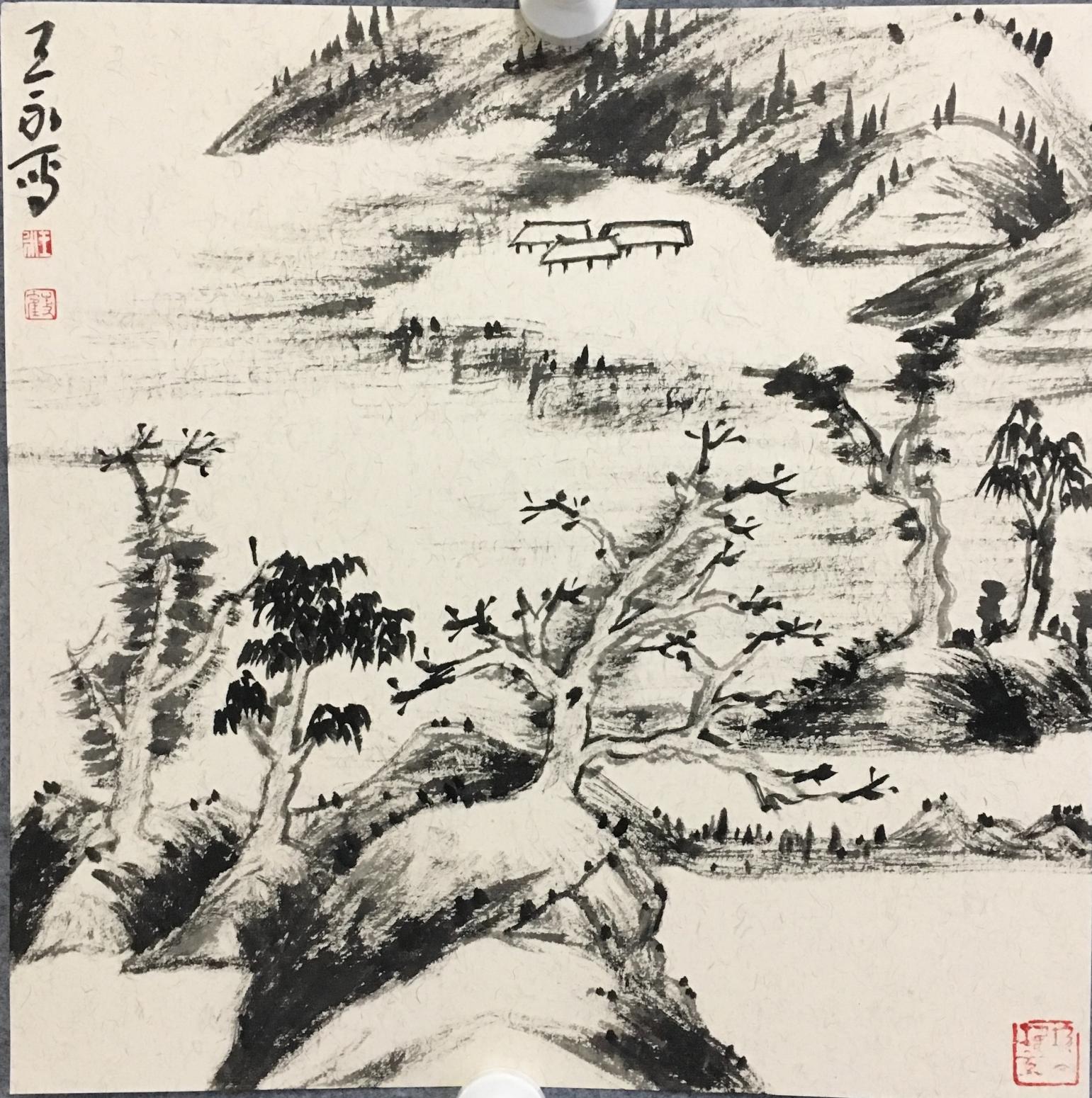 王永国画作品《仿古山水》