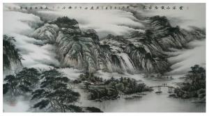 艺术品图片：艺术家刘剑刚国画作品名称《云满山头树满溪》议价