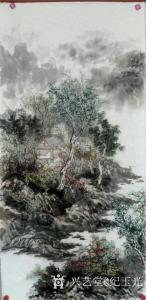 艺术品图片：艺术家纪玉光国画作品名称《深山藏古寺》议价