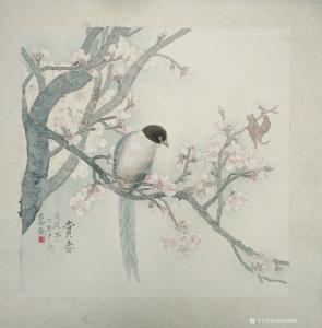 艺术品图片：艺术家王嵩淼国画作品名称《赏春》议价