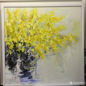 艺术品图片：艺术家周海波油画作品名称《迎春花》价格1000.00 元