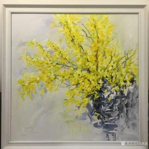 艺术品图片：艺术家周海波油画作品名称《迎春花》价格1000.00 元