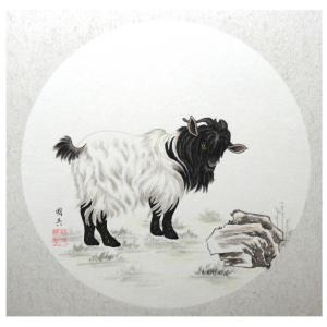 艺术品图片：艺术家蔡国英国画作品名称《【生肖羊】作者蔡国英》价格866.00 元