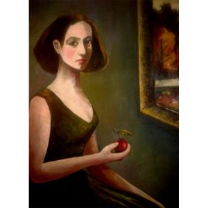 艺术品图片：艺术家高剑峰油画作品名称《【少女之苹果】作者高剑峰》价格14400.00 元
