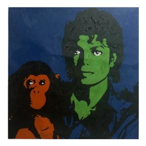 艺术品图片：艺术家韦振华油画作品名称《【迈克与猩猩】作者韦振华 临摹》价格528.00 元