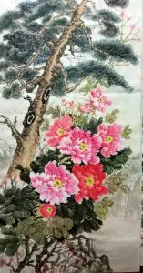 艺术品图片：艺术家李国庆国画作品名称《牡丹苍松》价格300.00 元