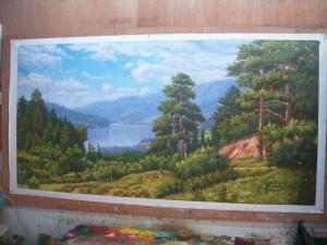 艺术品图片：艺术家罗鸿羽油画作品名称《风景油画》价格18000.00 元