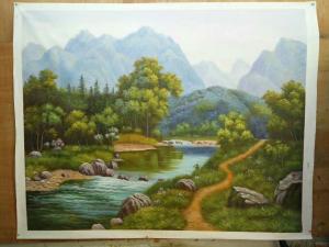 艺术品图片：艺术家罗鸿羽油画作品名称《油画《故乡》》价格18000.00 元