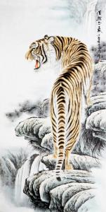 艺术品图片：艺术家石海博国画作品名称《虎 王者之风》价格1280.00 元
