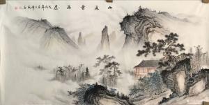 艺术品图片：艺术家李伟成国画作品名称《山深云满屋》议价