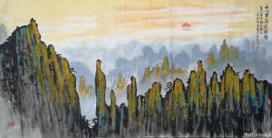 艺术品图片：艺术家马曙光国画作品名称《十八罗汉迎朝阳》议价