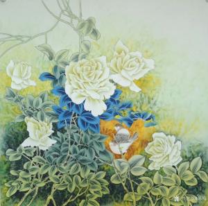 艺术品图片：艺术家韩梅国画作品名称《鸟语花香》议价