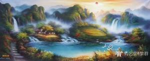 艺术品图片：艺术家黎群油画作品名称《风景油画-聚宝盆》价格1200.00 元