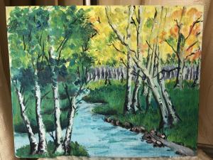 艺术品图片：艺术家13262588865油画作品名称《五彩的森林》价格152.00 元