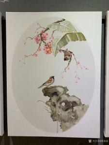艺术品图片：艺术家周海波油画作品名称《新中式油画花鸟3联画》价格1800.00 元