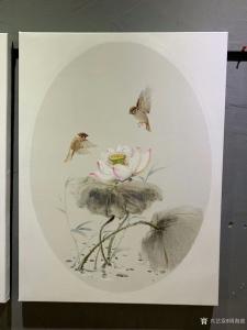 艺术品图片：艺术家周海波油画作品名称《新中式油画花鸟画套2》价格1800.00 元