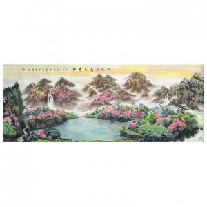 艺术品图片：艺术家陈新义国画作品名称《桃花依旧笑春风》价格57600.00 元
