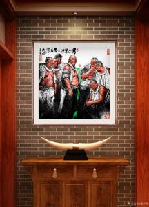 艺术品图片：艺术家潘宁秋国画作品名称《男人的胸怀》议价
