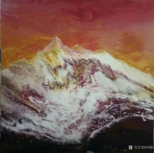 艺术品图片：艺术家刘烽国画作品名称《红日》议价