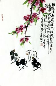 艺术品图片：艺术家龚光万国画作品名称《花鸟-肠断江春欲尽头》议价