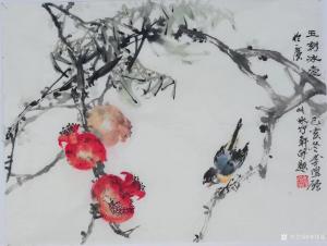 艺术品图片：艺术家李伟强国画作品名称《花鸟-玉刻冰壶》议价