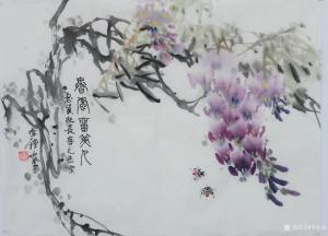 艺术品图片：艺术家李伟强国画作品名称《花鸟-香风留美人》议价