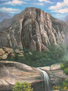艺术品图片：艺术家黄联合油画作品名称《高山流水》议价