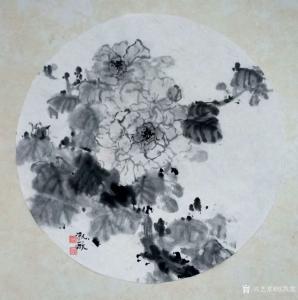 艺术品图片：艺术家欧凯歌国画作品名称《水墨牡丹》议价