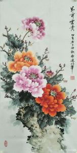 艺术品图片：艺术家刘建岭国画作品名称《花开富贵（牡丹）》价格1000.00 元