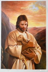 艺术品图片：艺术家黎群油画作品名称《耶稣画像一》价格1200.00 元