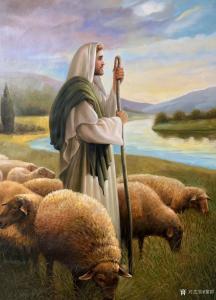 艺术品图片：艺术家黎群油画作品名称《耶稣油画（包框包邮）》价格1200.00 元