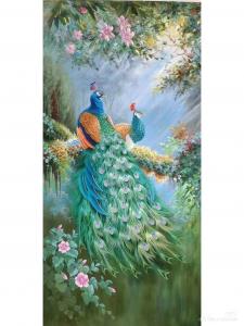 艺术品图片：艺术家黎群油画作品名称《孔雀栖息图（二）》价格1450.00 元