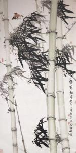 艺术品图片：艺术家李伟强国画作品名称《竹节飘香》议价