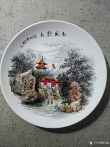 艺术品图片：艺术家杨增超手工作品名称《瓷盘画《秋风戏马》》议价