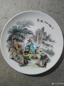 艺术品图片：艺术家杨增超手工作品名称《瓷盘画《彭祖》》议价