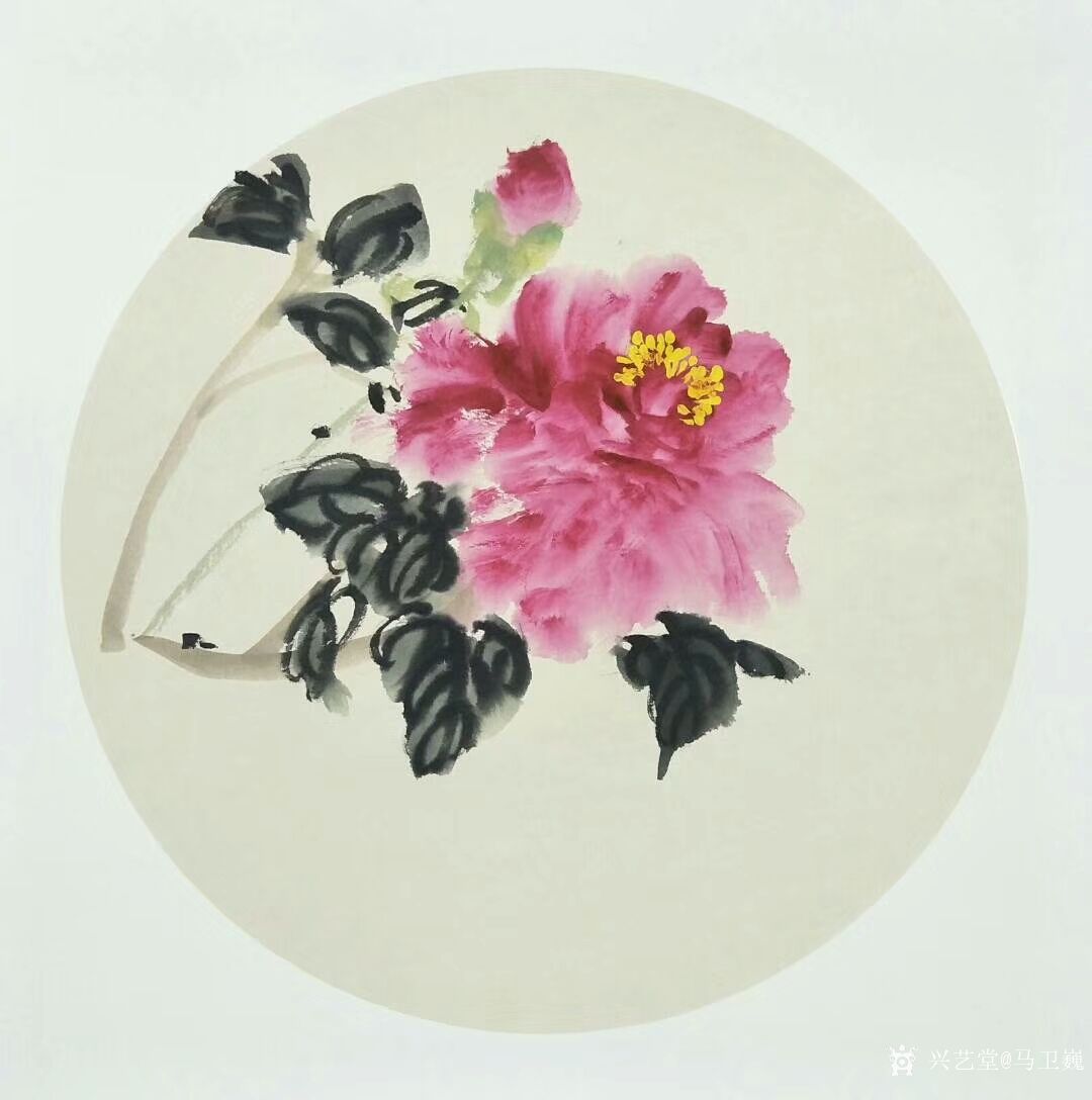 马卫巍日记 对话 加友 闲笔画点《野草《牡丹》斗方60x60cm