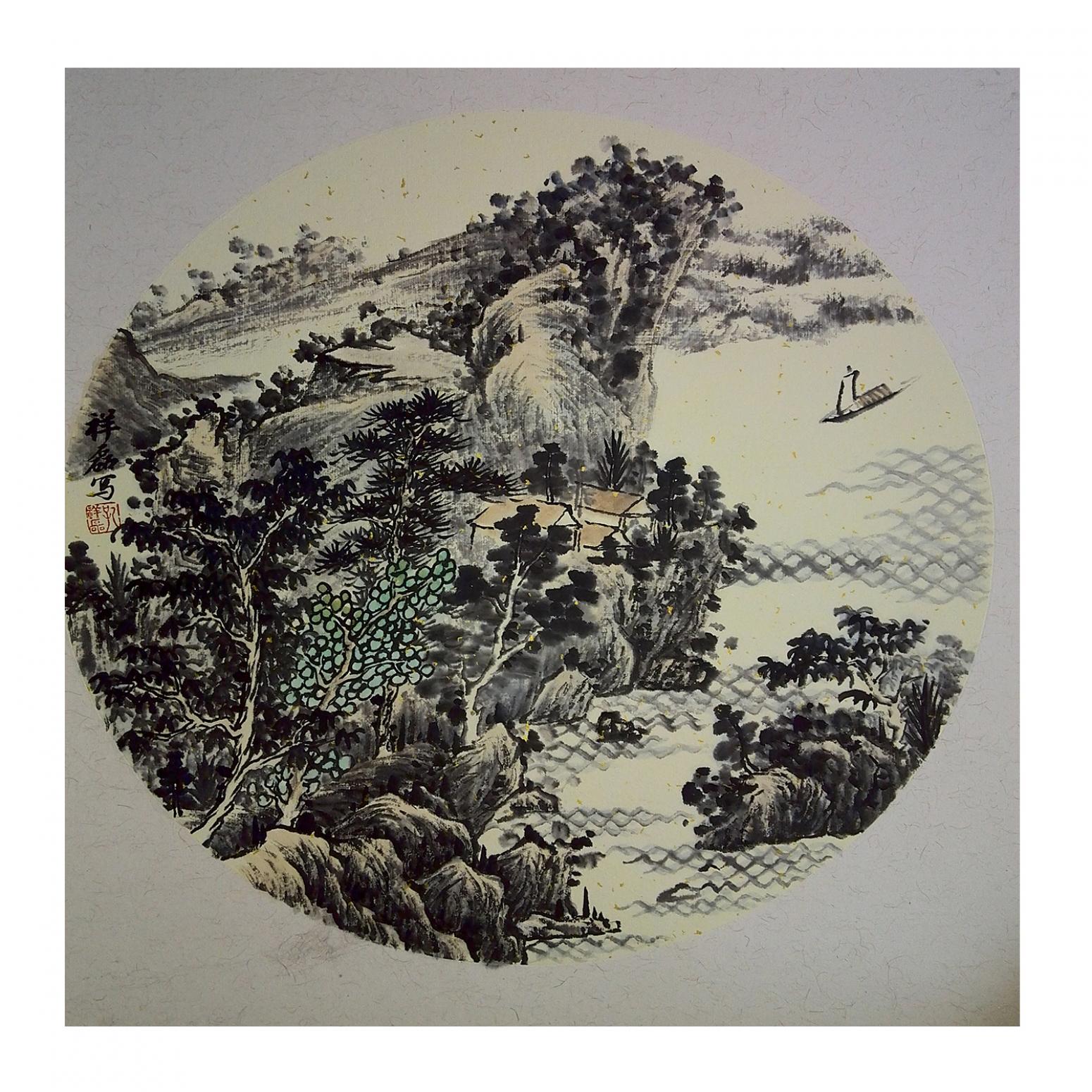 孔祥磊国画作品《【山水1】作者孔祥磊》