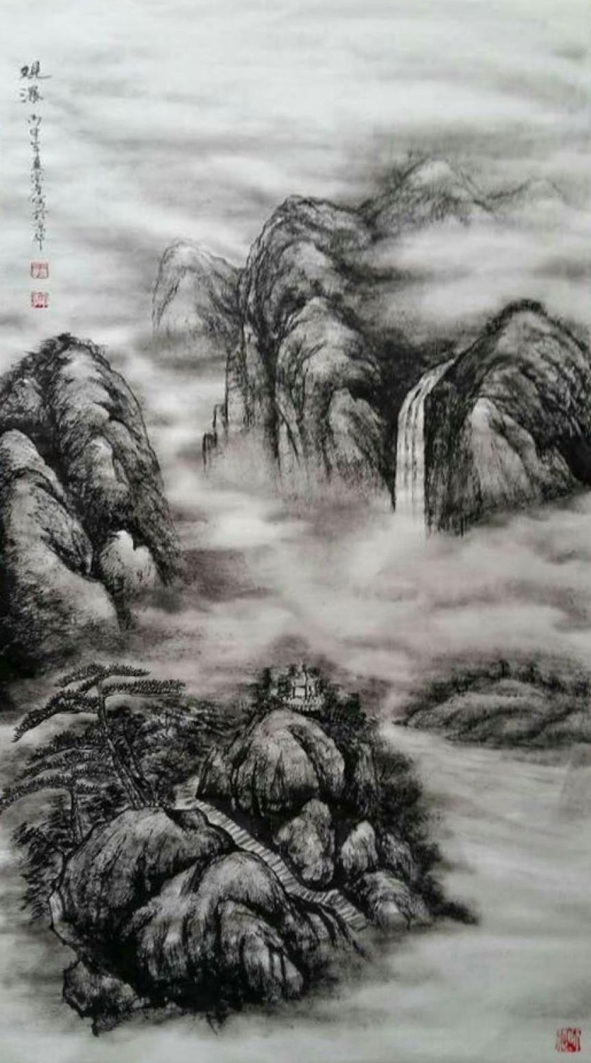 于宗孝国画作品《【山水4】作者于宗孝》【图0】