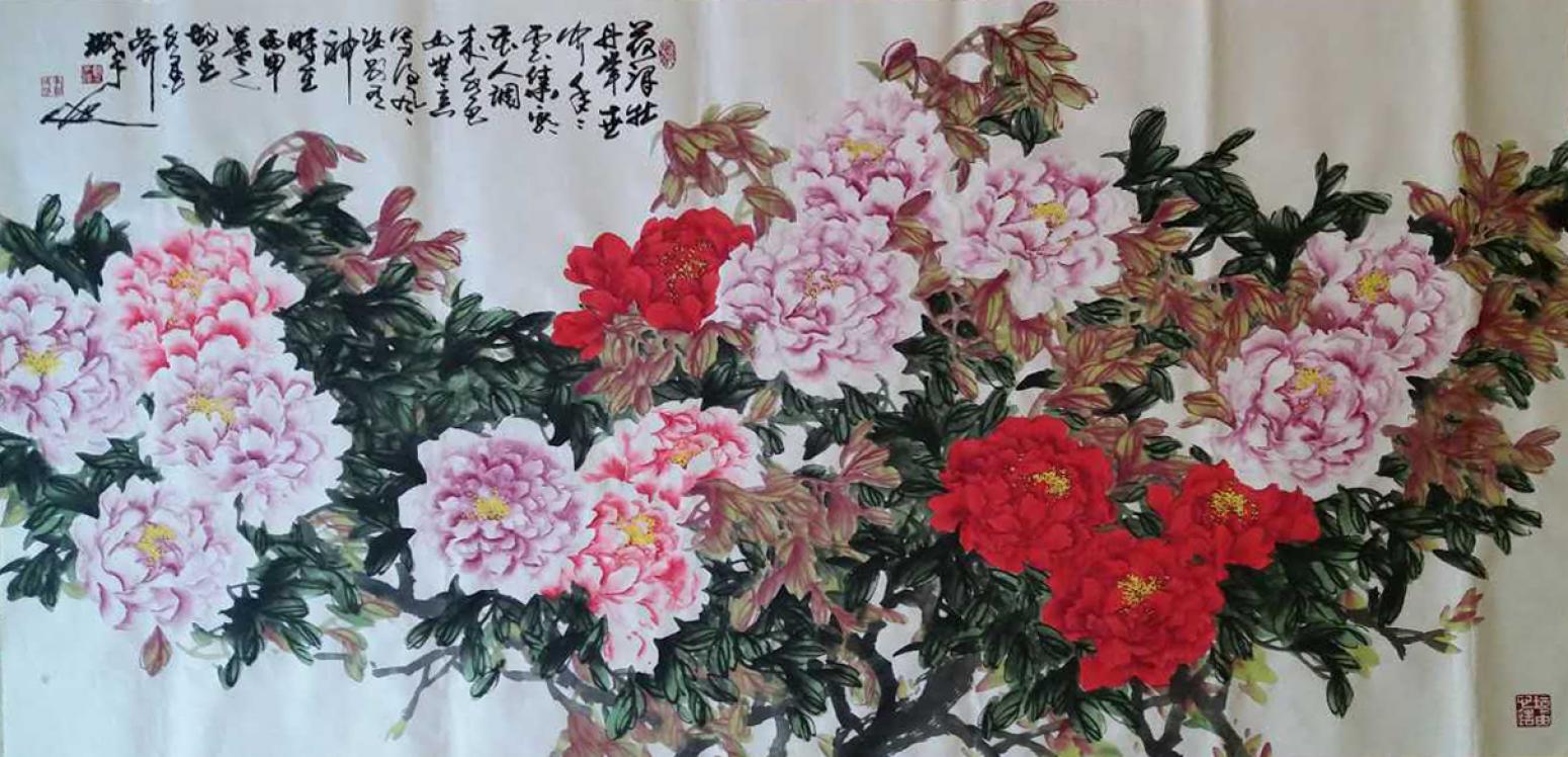 李朝国国画作品《【花开富贵2】作者李朝国》【图0】