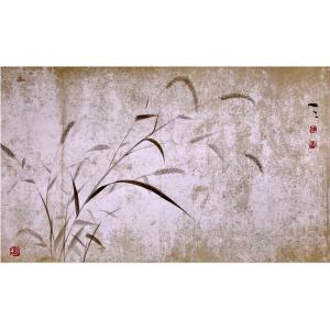 艺术品图片：艺术家周牧天国画作品名称《【水墨狗尾草】作者周牧天》价格1200.00 元